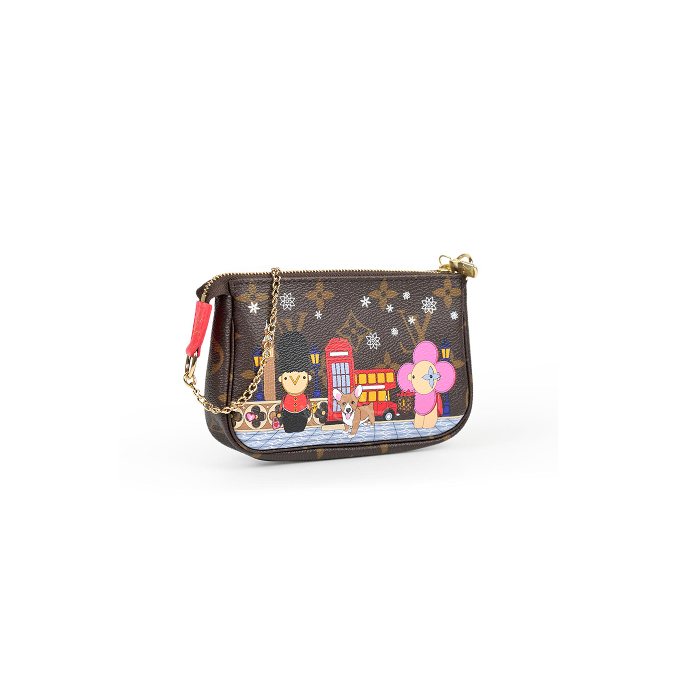 LOUIS VUITTON COATED CANVAS XMAS VIVIENNE IN LONDON MINI POCHETTE ACCESSOIRES M45906 (15.5*10.5*4cm)